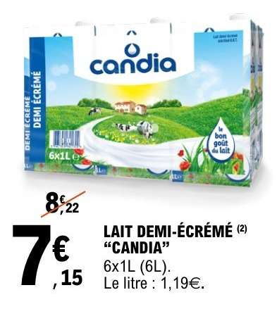 Lait Demi-Écrémé 'Candia'
