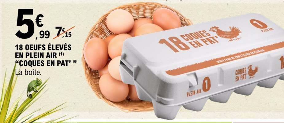 18 OEUFS ÉLEVÉS EN PLEIN AIR "COQUES EN PAT"