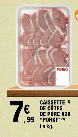 CAISSETTE DE CÔTES DE PORC X20 “PORKI”