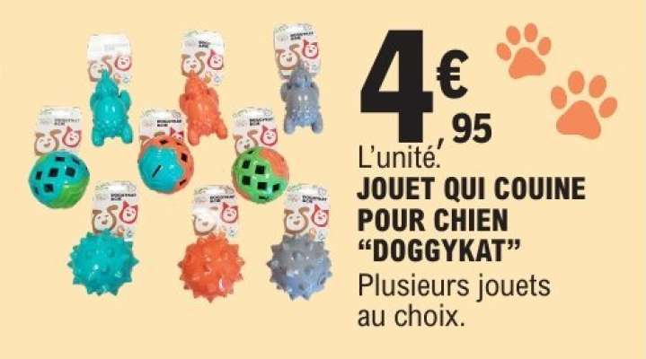 JOUET QUI COUINE POUR CHIEN 'DOGGYKAT'