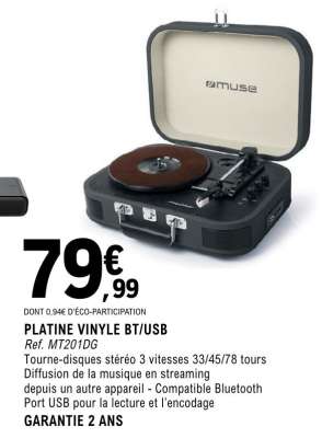 PLATINE VINYLE BT/USB