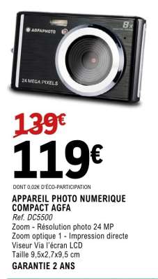 APPAREIL PHOTO NUMÉRIQUE COMPACT “AGFA”
