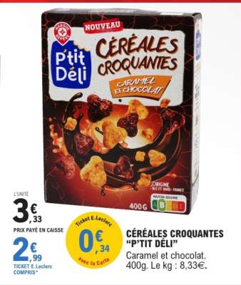 CÉRÉALES CROQUANTES “P’TIT DÉLI”