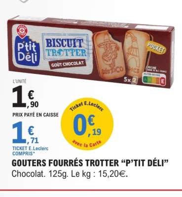 GOUTERS FOURRÉS TROTTER “P’TIT DÉLI”