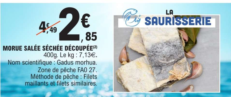 MORUE SALÉE SÉCHÉE DÉCOUPÉE