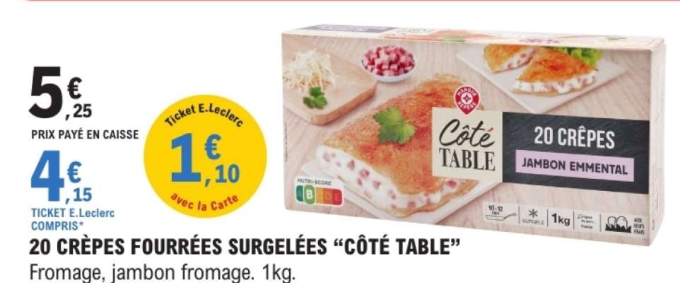 20 CRÊPES FOURRÉES SURGELÉES “CÔTÉ TABLE”