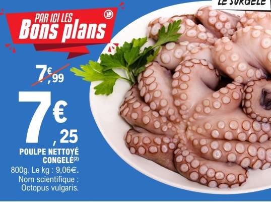POULPE NETTOYÉ CONGELÉ