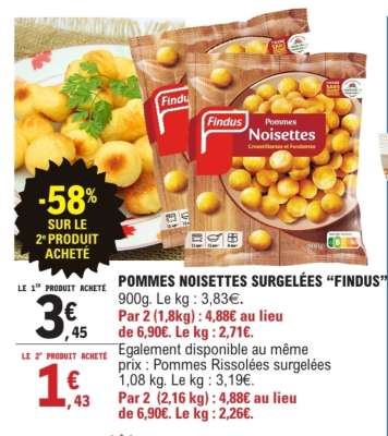 POMMES NOISETTES SURGELÉES FINDUS