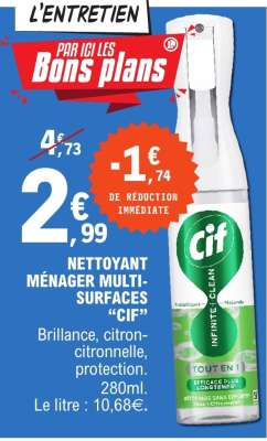 NETTOYANT MÉNAGER MULTI-SURFACES “CIF”