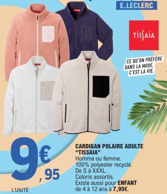 CARDIGAN POLAIRE ADULTE “TISSAIA”