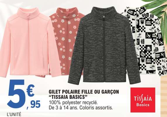 Gilet polaire fille ou garçon "TISSAIA BASICS"
