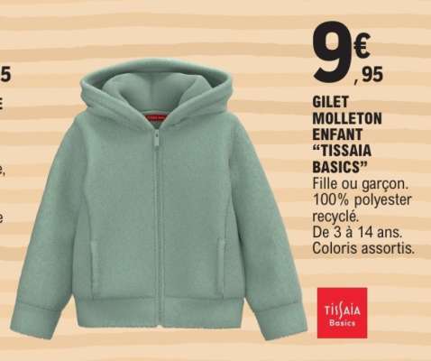 GILET MOLLETON ENFANT "TISSAIA BASICS"