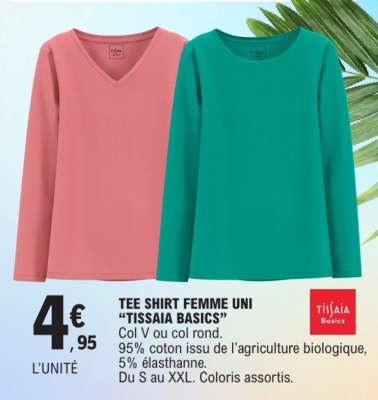 TEE SHIRT FEMME UNI "TISSAIA BASICS"