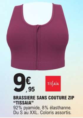 BRASSIERE SANS COUTURE ZIP "TISSAIA"
