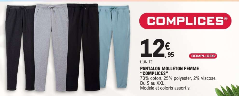 PANTALON MOLLETON FEMME 'COMPLICES'