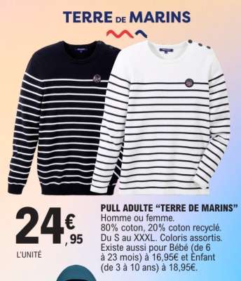 PULL ADULTE TERRE de MARINS