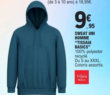 SWEAT UNI HOMME "TISSAIA BASICS"