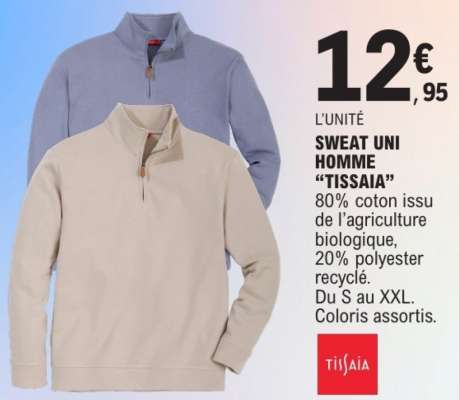 SWEAT UNI HOMME "TISSAIA"