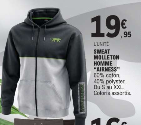 SWEAT MOLLETON HOMME “AIRNESS”