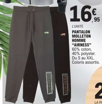 PANTALON MOLLETON HOMME "AIRNESS"