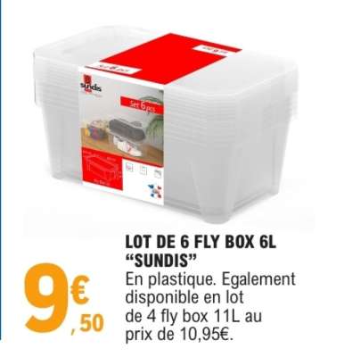 LOT DE 6 FLY BOX 6L SUNDIS