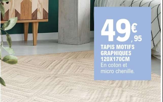 TAPIS MOTIFS GRAPHIQUES 120X170CM