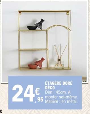 ÉTAGÈRE DORÉ DÉCO