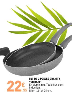 LOT DE 2 POELES GRANITY “SITRAM”