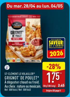 ST-CLÉMENT LE VOLAILLER® GRIGNOT' DE POULET*