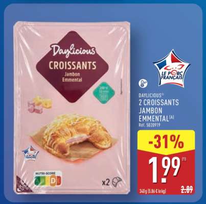 DAYLICIOUS 2 CROISSANTS JAMBON EMMENTAL