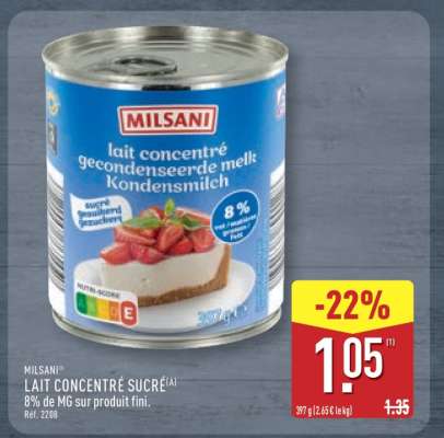 MILSANI LAIT CONCENTRÉ SUCRÉ