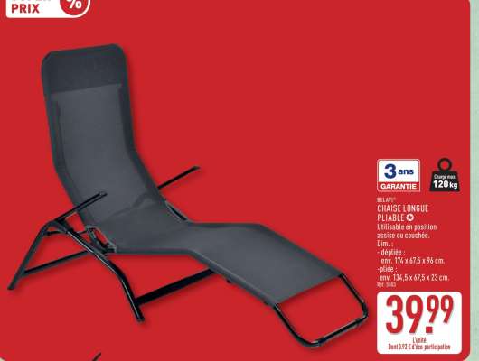 CHAISE LONGUE PLIABLE