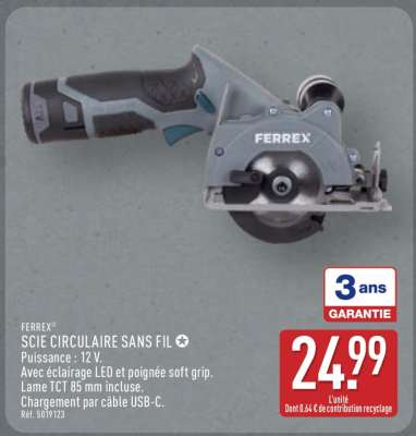 FERREX® SCIE CIRCULAIRE SANS FIL