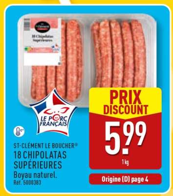 ST-CLÉMENT LE BOUCHER® 18 CHIPOLATAS SUPÉRIEURES