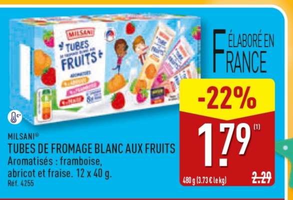 MILSANI® TUBES DE FROMAGE BLANC AUX FRUITS