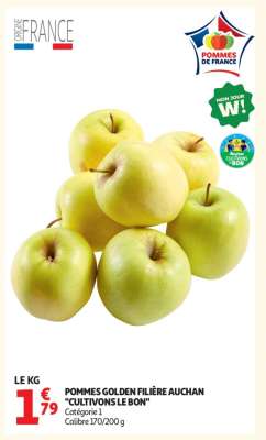 Pommes Golden Filière Auchan "Cultivons Le Bon"