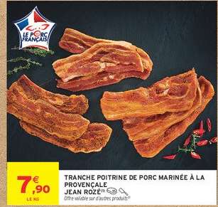 Tranche Poitrine de Porc Marinée à la Provençale Jean Rozé