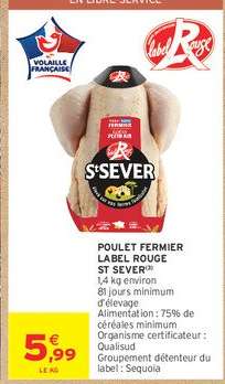 POULET FERMIER LABEL ROUGE ST SEVER