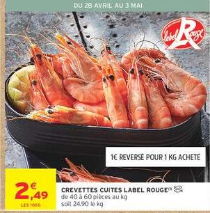 CREVETTES CUITES LABEL ROUGE