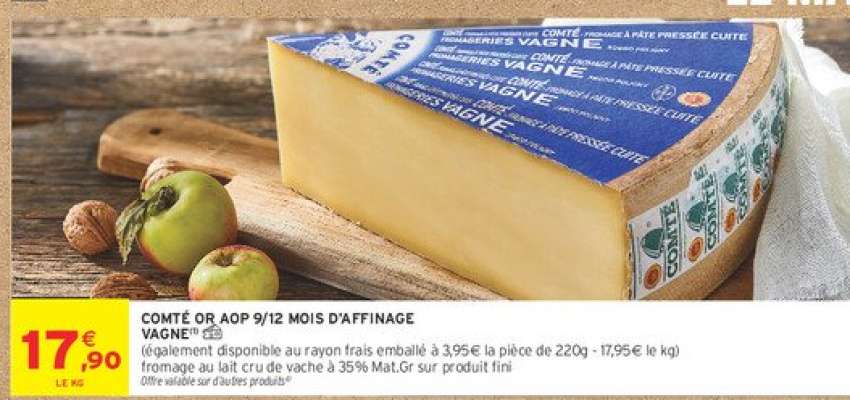 Comté OR AOP 9/12 mois d'affinage Vagne