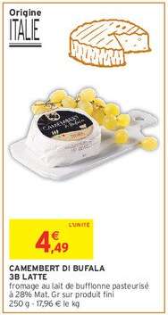 Camembert di Bufala 3B Latte