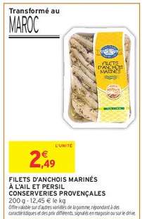 FILETS D'ANCHOIS MARINÉS À L'AIL ET PERSIL CONSERVERIES PROVENÇALES