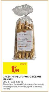 GRESSINS DEL FORMAIO SÉSAME MANNINI