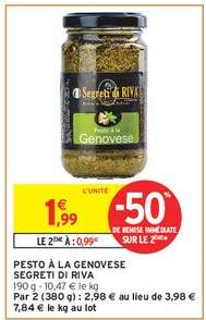 PESTO À LA GENOVESE SEGRETI DI RIVA