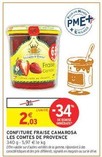 CONFITURE FRAISE CAMAROSA LES COMTES DE PROVENCE
