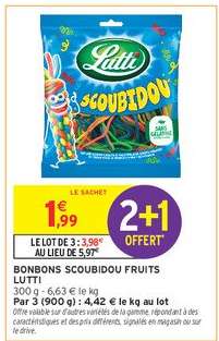 BONBONS SCOUBIDOU FRUITS LUTTI