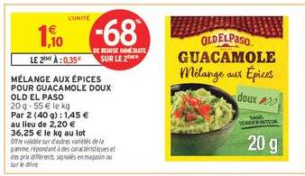 Mélange aux épices pour guacamole doux Old El Paso