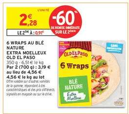 6 WRAPS AU BLÉ NATURE EXTRA MOELLEUX OLD EL PASO