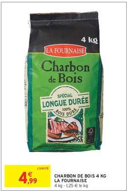 CHARBON DE BOIS 4 KG LA FOURNAISE