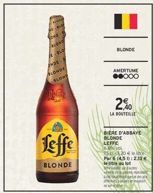 BIÈRE D'ABBAYE BLONDE LEFFE